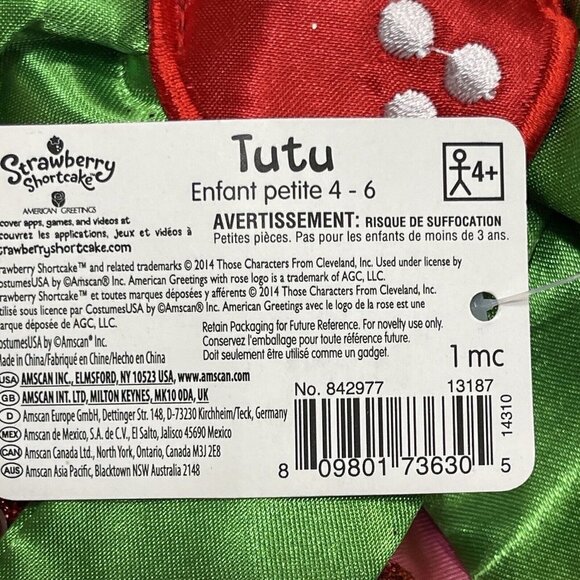 STRAWBERRY SHORTCAKE  Sequin Polka Dot Tutu Girls CS (4-6) Pink Multi  Dance NWT - Picture 8 of 14